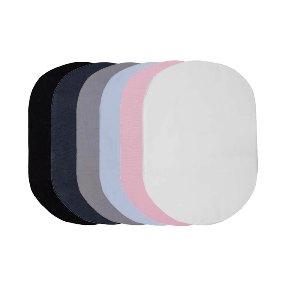 The cotton collection of covers shown in black, shades of grey, lilac and pink
